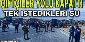 KONYA DA ÇİFTÇİLER YOLU KAPATTI SU GELMEYİNCE