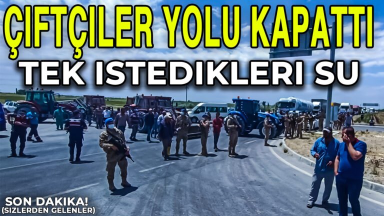 KONYA DA ÇİFTÇİLER YOLU KAPATTI SU GELMEYİNCE